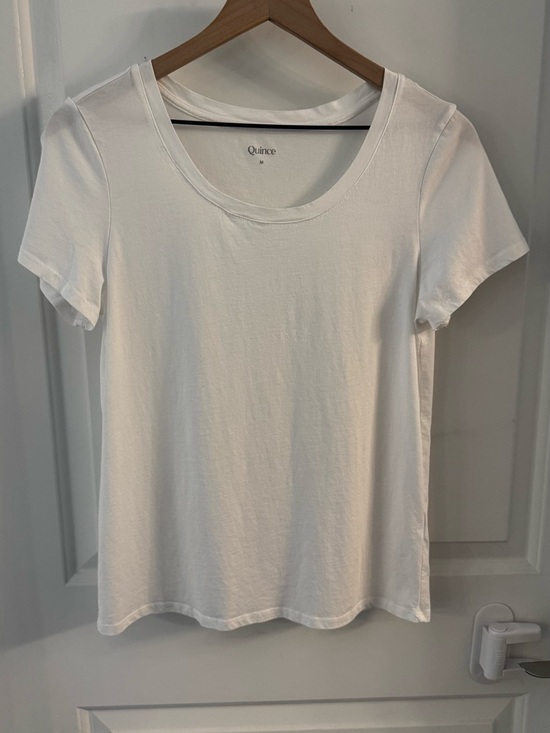 Quince Tops - Quince Women's Short-Sleeve Scoop Neck Tee in White
